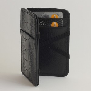 Magic Wallets Ostrich Shin Black